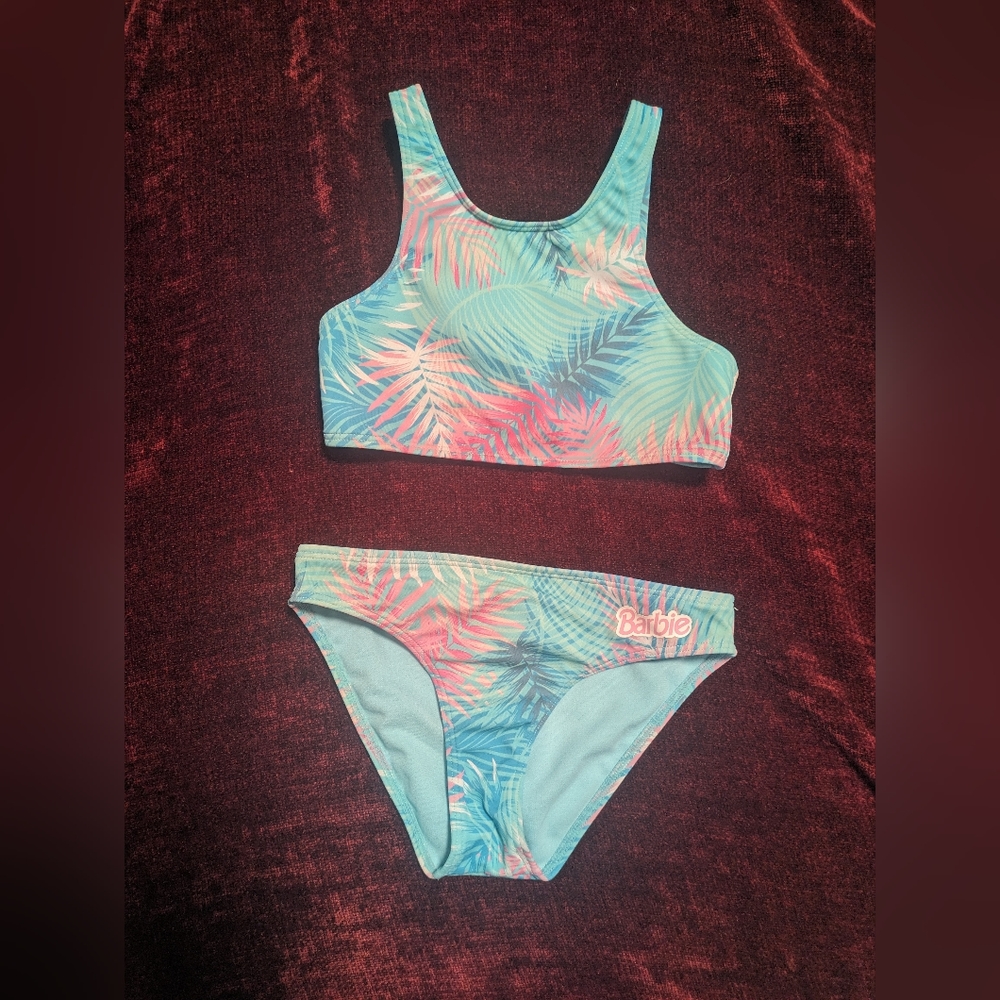 Roxy "Barbie" bathing suit size 6x girls colors of blues and pinks